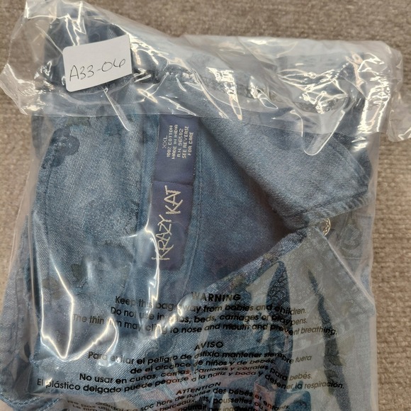 Krazy Kat Reversible Women's Size XXL Button Up Floral 100% Cotton Denim Look - Picture 11 of 11